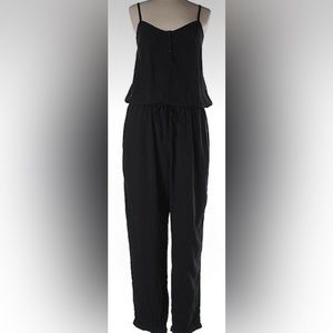 Old Navy Black Jumpsuit Spaghetti Straps Two Pockets Elastic Waist Size Medium